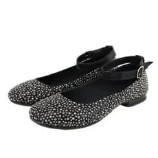 Sapatilha Feminina Strass com Brilho Preto Dhaffy