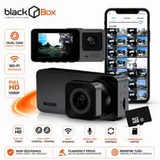 Black Box GP Dual - Câmera Veicular Wifi Dupla Interna Full HD (Automotiva Carro Uber App)