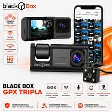 Black Box GPX Tripla - Câmera Veicular Tripla Interna Wifi Full HD (Automotiva Carro Uber App)