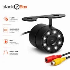 Black Box - Câmera De Re Automotiva 8 Led Hd Infravermelho Visão Noturna Carro