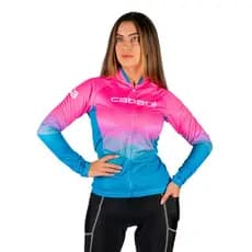 Camisa de ciclismo Nitro rosa Manga Longa Feminina Cabani Sports