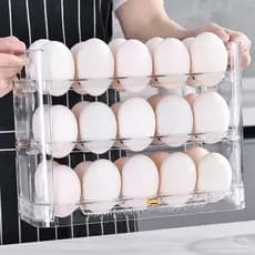 Porta Ovos 3 andares Organizador Para Ovos Capacidade ate 30 Ovos Bandeja De Armazenamento Dispenser Rolante De Ovo
