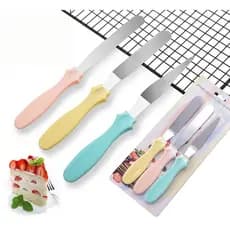 Kit 3 Espátulas em Inox Confeiteiro para Bolos Decorados