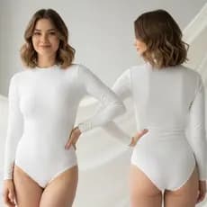 Body Cacharrel Feminino Manga Longa Plus Size Segunda Pele/CollantInverno Gola Careca Plus Size P AO G4