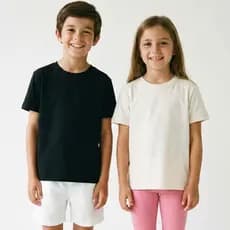 Kit 2 Camiseta Manga Curta Infantil Escolar Básica Volta as Aulas Unissex 100% Algodão