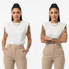 Camiseta T-Shirt Feminina Muscle Tee Estilosa Casual Malha 100% Algodão