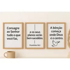 Quadro Decorativo Cristão Consagre ao Senhor Para Sala Hall Quarto Escritório