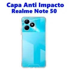 Capa Transparente Realme Note 50 Capinha Anti Impacto Silicone Com Borda Anti-Shok