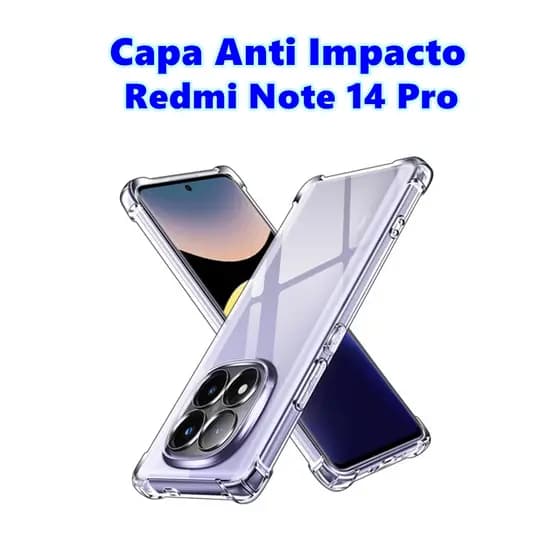 Capa Anti Impacto Redmi Note 14 Pro 5G Capinha Transparente Com Borda De Silicone Protetor De Celular