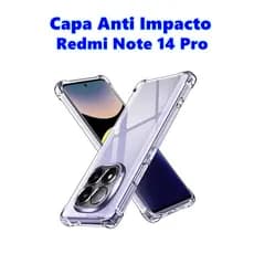 Capa Anti Impacto Redmi Note 14 Pro 5G Capinha Transparente Com Borda De Silicone Protetor De Celular