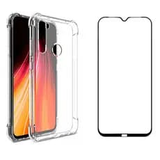 Capa Redmi Note 8 Anti Impacto Silicone + Película 3D Frontal Full Cover Celular Xiaomi