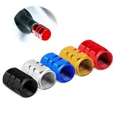 Kit Tampinha Tampa Valvula de Pneu Carro Moto de Metal Alumínio Pino Bico Bike Bicicleta