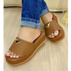 Tamanco Feminino Sandália Flatform  FlatConfortável Calce Fácil Moda Juta Trice