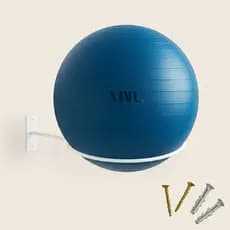 Suporte Bola Pilates Ou Suiça + Parafuso E Buchas Reforçado