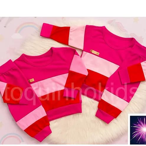 Conjunto Infantil Manga Longa Feminino Charme e Conforto para bebê menina meia estação