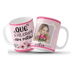Caneca Branca Personalizada Foto e Frase