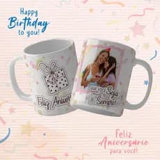 CANECA PERSONALIZADA DE ANIVERSÁRIO COM FOTO