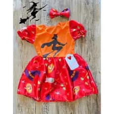 fantasia vestido Halloween bruxa baby Mesversário bebes