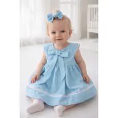 vestido íris azul claro baby laço atemporal