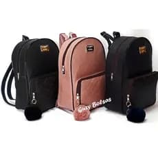 Mochila juvenil bolsa de turismo reforçada feminina PROMOÇÃO + POMPOM OPCIONAL