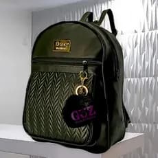 Mochila Feminina Reforçada Bolsa Mochilinha Prática Bolsos Estilosos + Chaveiro Pompom