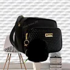 Bolsa Feminina Alça Transversal Com Regulagem Estampa Moderna Linda 3 ZÍPER