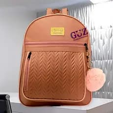 Mochila Feminina Reforçada Cor Rose Bolsa Mochilinha Prática Bolsos Estilosos + Chaveiro Pompom