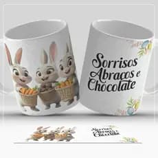 Caneca de Páscoa com Coelhinho e Mensagens – Presente Criativo e Fofo