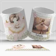 Caneca Infantil Bailarina Personalizada com Nome e Foto | Presente para Menina – Porcelana 325ml