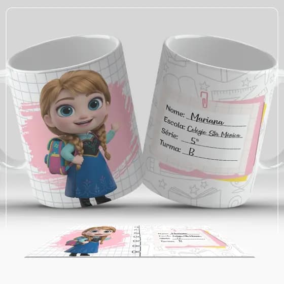 Kit Escolar Personalizado: Caneca + Toalhinha