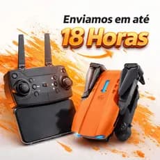 Drone com Câmera Dual 4k Profissional K3 Laranja Voo 360° e Estabilidade Avançada Wi-Fi FPV Case