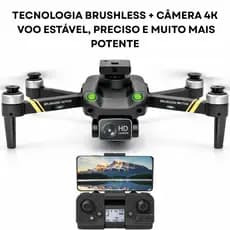 Drone S172 Max C/ Duas Câmeras 4K Wifi 5G Modo Sem Cabeça 1, 2 ou 3 Baterias Adicionais