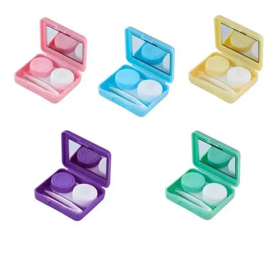 Porta Estojo para Lentes de Contato Com Estojo e Pinça