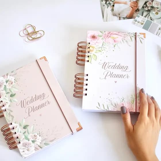 Wedding Planner Agenda da noiva Planner de casamento Floral Rosa Romântico