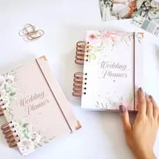 Wedding Planner Agenda da noiva Planner de casamento Floral Rosa Romântico