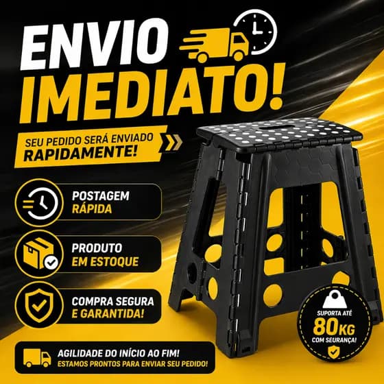 BANQUETA DOBRAVEL RETRATIL PLASTICO ADULTO PESCA MANICURE CAMPING COMPACTA E FACIL DE TRANSPORTAR RESISTENCIA SEGURANÇA