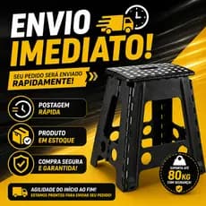 BANQUETA DOBRAVEL RETRATIL PLASTICO ADULTO PESCA MANICURE CAMPING COMPACTA E FACIL DE TRANSPORTAR RESISTENCIA SEGURANÇA