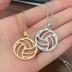 Colar Feminino Voleibol em Aço Inoxidável | Pingente Bola de vôlei | Acessório Esportivo Delicado
