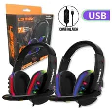 Headset Gamer USB 7.1 Surround com LED RGB – Compatível com PC, Notebook, Xbox e PlayStation