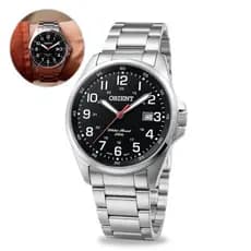 Relógio Orient Masculino De Pulso Analógico Prova Dágua Em 50 Metros Esportivo Casual Prata Em Aço Inoxidável Original