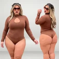 Body gola media gota no peito manga longa G1