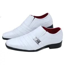 Sapato Social Masculino Branco Verniz Estilo Italiano