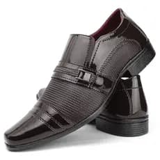 Sapato Social Masculino Café  Envernizado Modelo Italiano 102