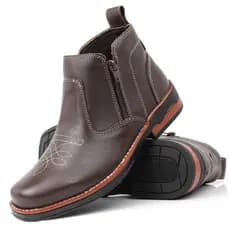 Botina mateira masculina café rodeio country texana de ziper cano curto