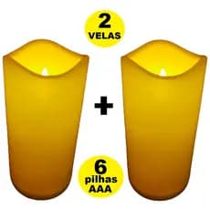 Kit 2 Velas Led Decoração Grande Natal 15 Cm Pilhas Inclusas