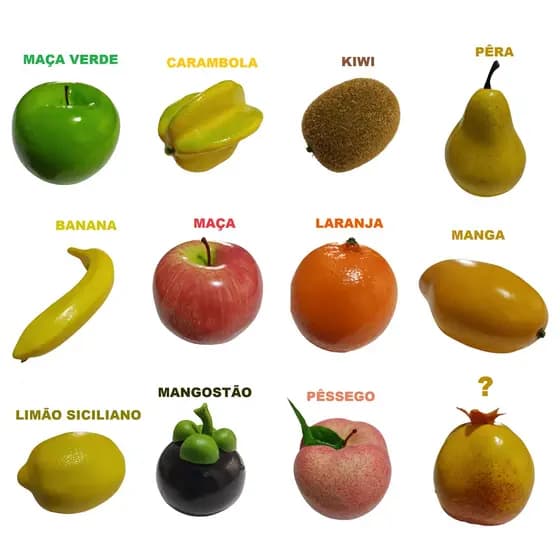 Kit 12 Frutas Artificiais Super Realista Decorações Fruteira