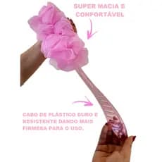 Bucha Esfregão Escova Esponja De Banho Macia Com Cabo Costas