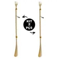 Kit 2 Calçadeiras De Sapato Longo 50cm Coçar Costas Mãozinha