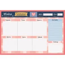 Planner semanal magnético de geladeira tamanho GG 40x30 cm com caneta