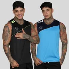 Camisa Camiseta Regata Masculina Dry Fit Fitness Treino Academia Corrida Ciclismo 2 CORES